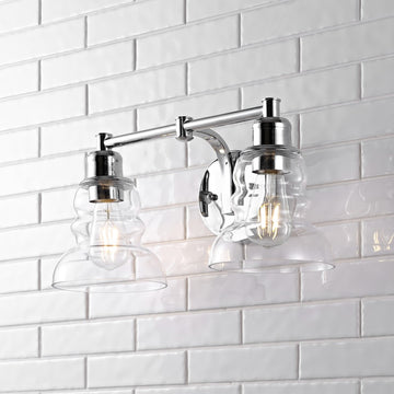 Manhattan Vintage Metal/Glass Industrial Rustic LED Vanity - JONATHAN Y